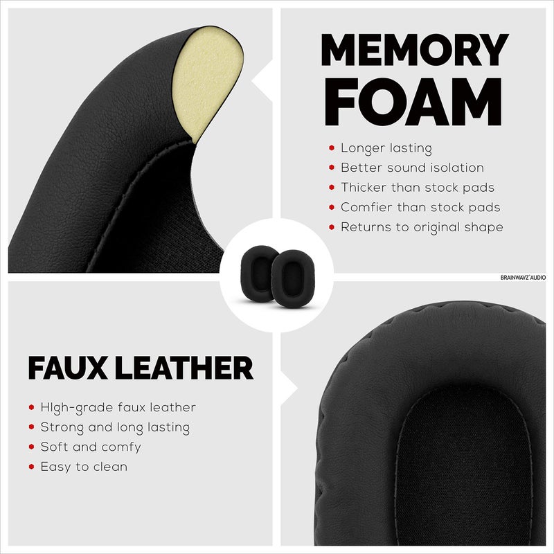 Brainwavz Replacement Earpads for Sony MDR 7506 Headphones - Quality Vegan Leather, Memory Foam Comfort, Long Lasting & Durable, Also Works with Headphones Like Steelseries Arctis, ATH-M50X & More - Image 5